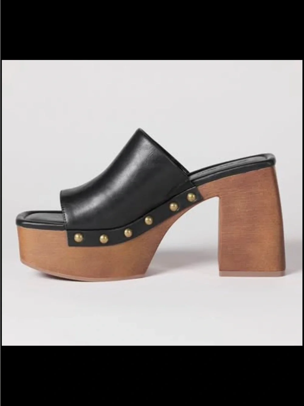 NEW The Drop Black Leather Platform Mule